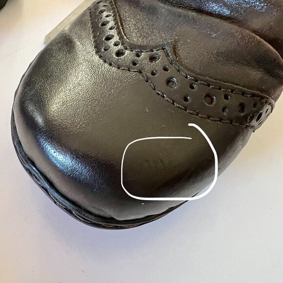 Reiker Louise 80 Leather Ruching Antique Heeled Oxford Shoe Brown Teak Sz 39 - Picture 16 of 16